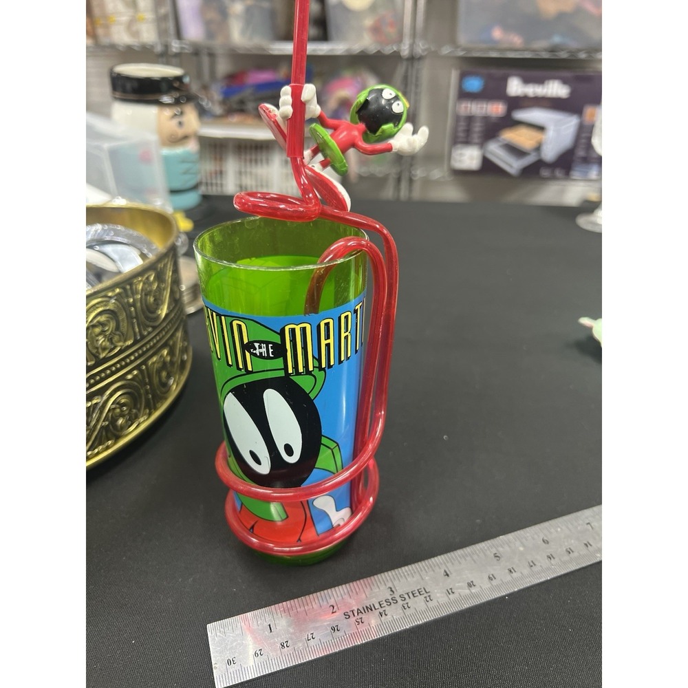 Vintage Marvin The Martian Warner Brothers‎ 1999 Silly Straw Cup